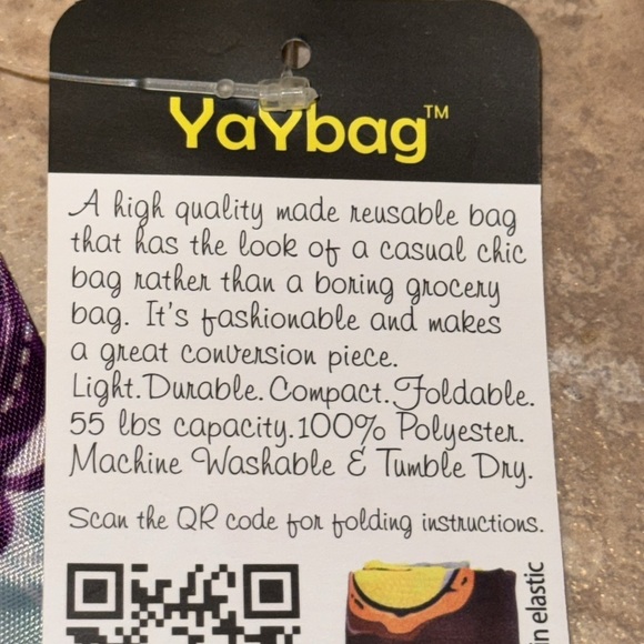 💥YaYbag The Ultimate Reusable Shopping Bag,Foldable Washable Grocery ToteHarmony - Picture 9 of 10